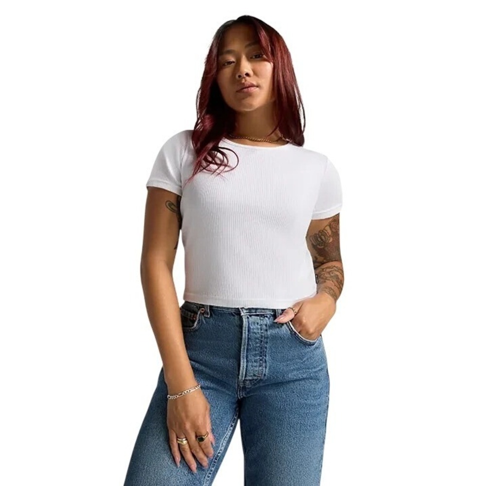 Converse Women's White T-Shirt Star Chevron Small